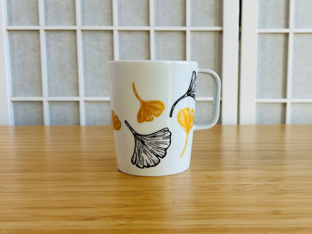Tasse "Ginkgoblätter" mit Gold 250 ml