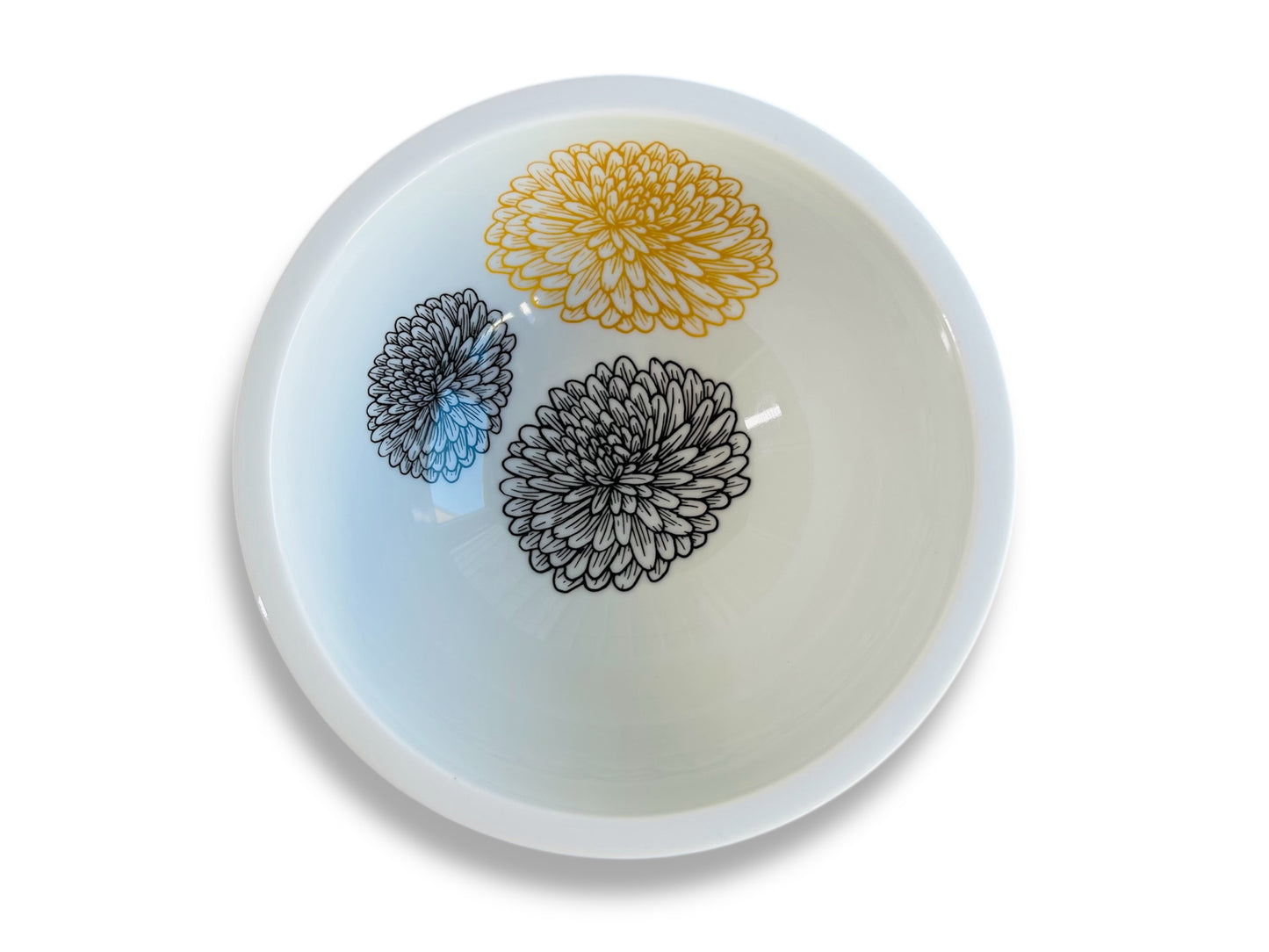 Large bowl "Chrysanthemum" with gold, diameter 16 cm