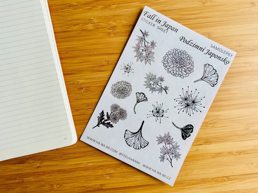"Park in Autumn Colors" Stickers - Black