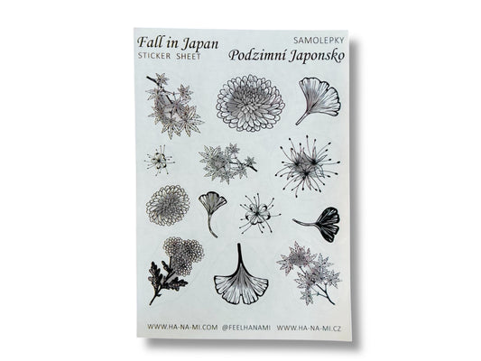 "Park in Autumn Colors" Stickers - Black