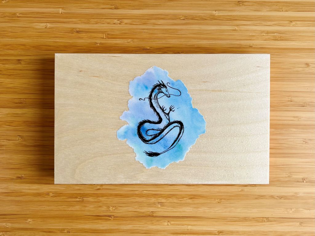 Wooden box "Dragon" for chopsticks and rests