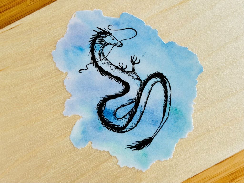 Wooden box "Dragon" for chopsticks and rests