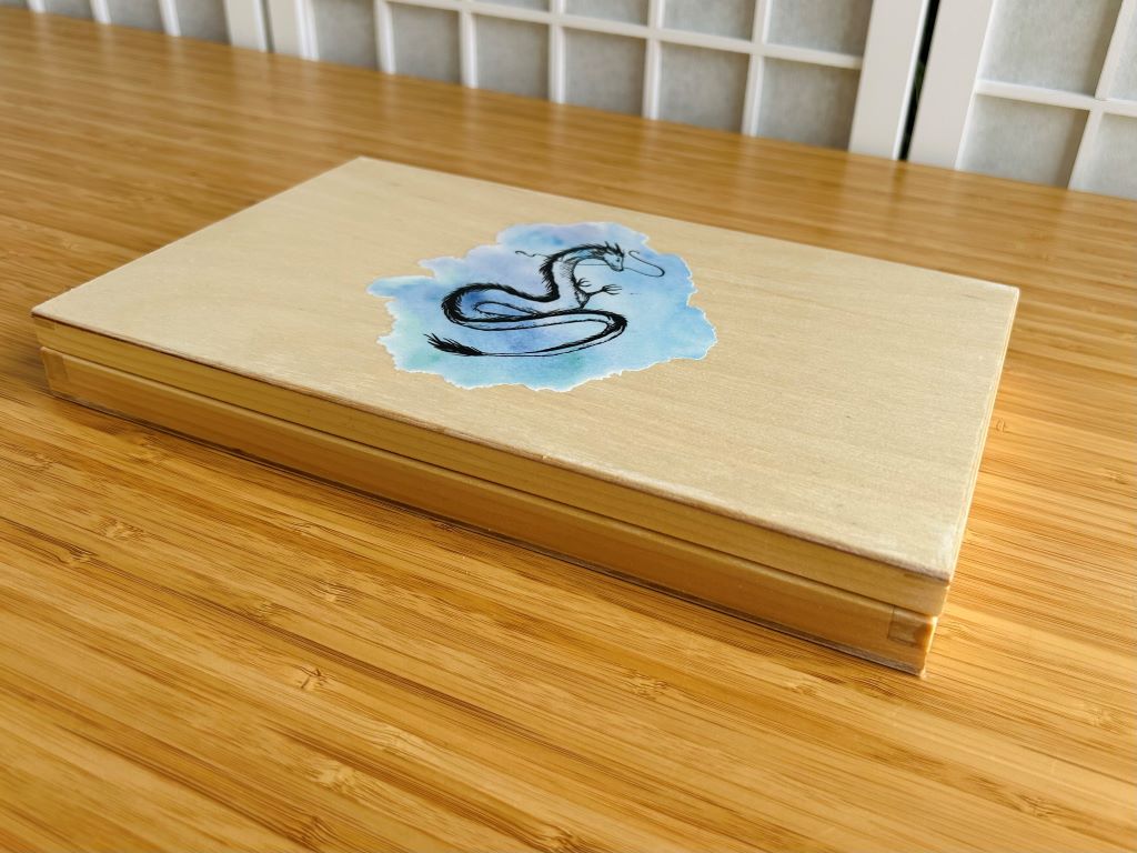 Wooden box "Dragon" for chopsticks and rests