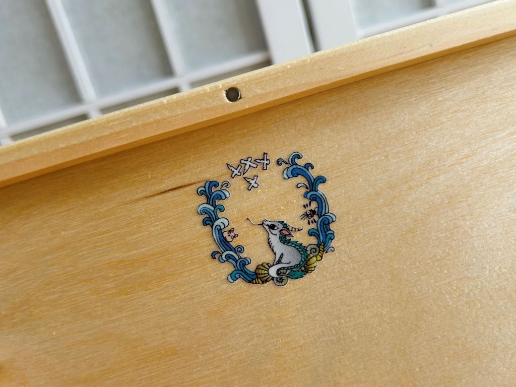Wooden box "Dragon" for chopsticks and rests