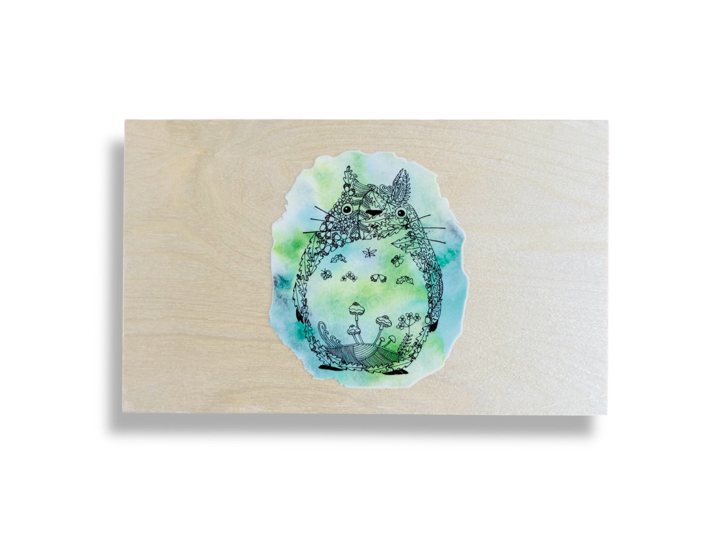 dřevěná krabička "Totoro" na jídelní hůlky a odkladače