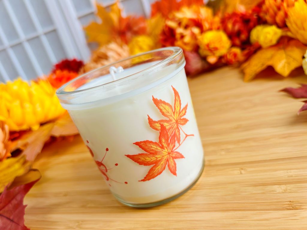 Kerze im Glas "Park in Herbstfarben" groß