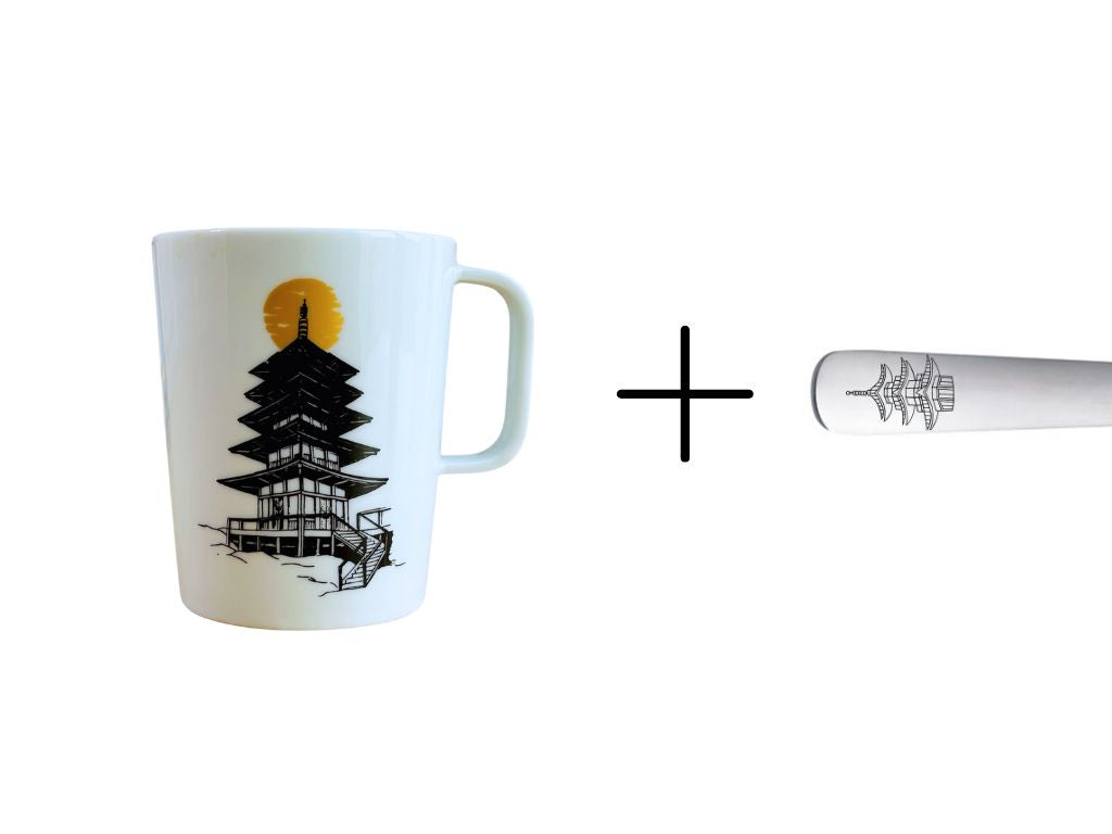 sada hrnek + lžička "Pagoda"