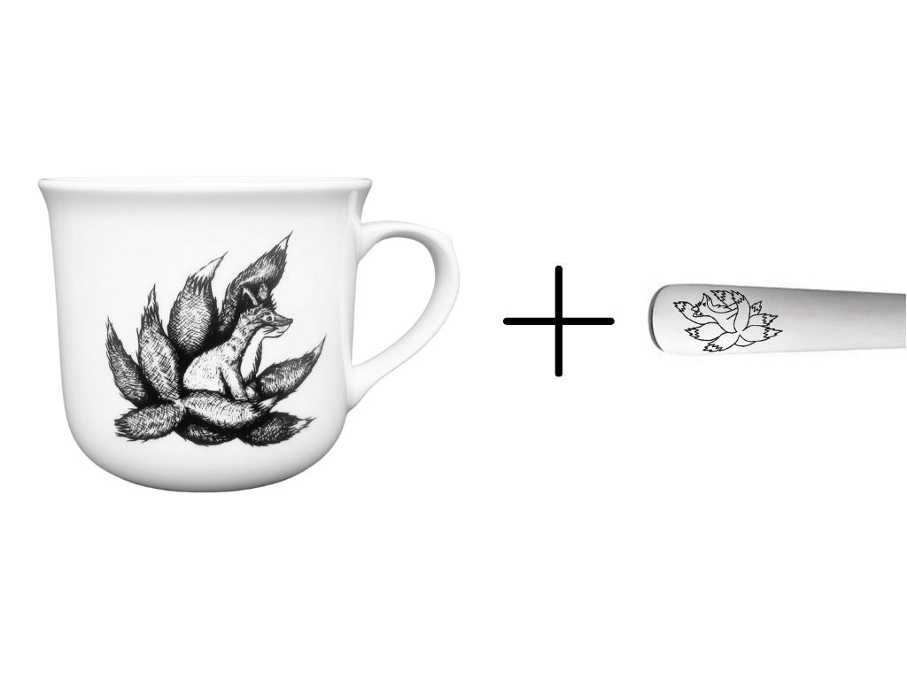 Large Mug + Spoon Set "Kyuubi no Kitsune"