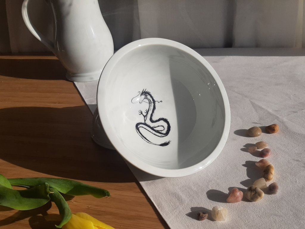 Bowl large + spoon "Dragon" set