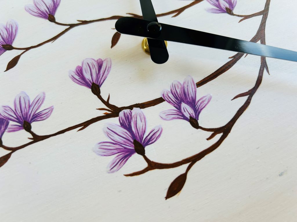 Luxury Wooden Clock "Scent of a Spring Dream" 29 cm