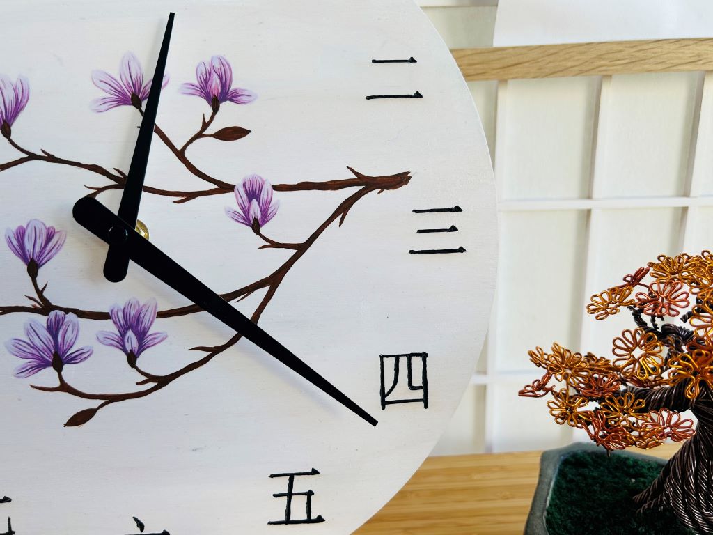 Luxury Wooden Clock "Scent of a Spring Dream" 29 cm