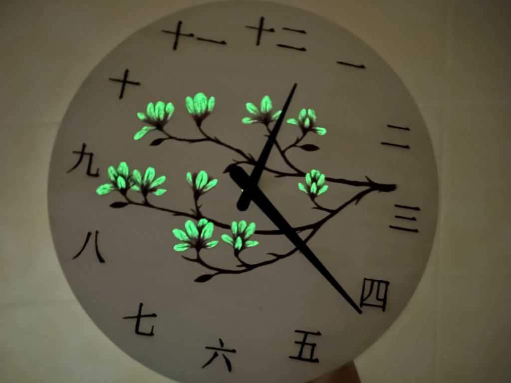 Luxury Wooden Clock "Scent of a Spring Dream" 29 cm