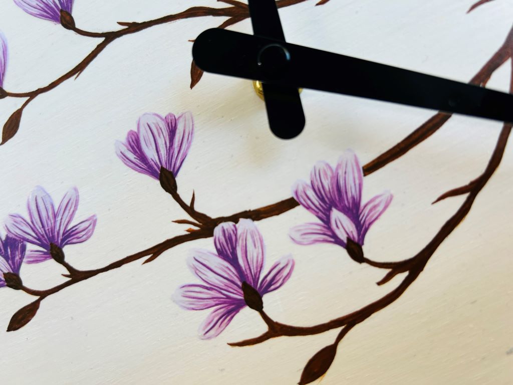 Luxury Wooden Clock "Scent of a Spring Dream" 29 cm