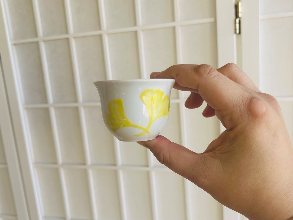 pohárek na saké a čaj "Ginkgo" 50 ml