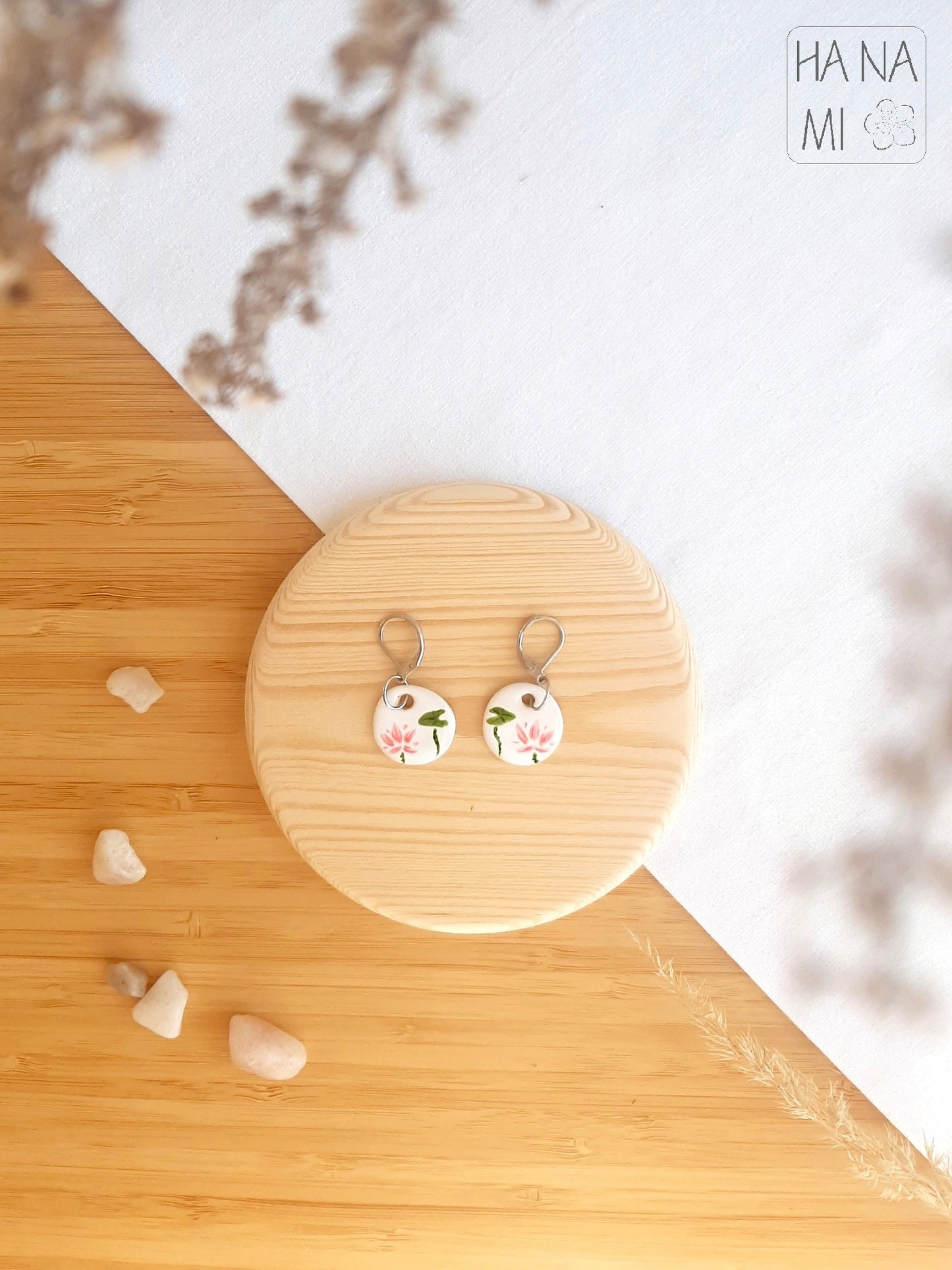 "Lotus Pond" ceramic jewelry set