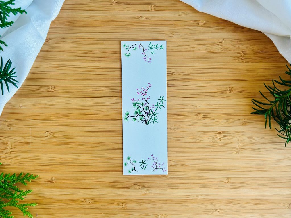 Bookmark "Three Friends of Winter" 15 x 5 cm