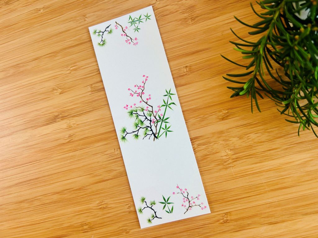 Bookmark "Three Friends of Winter" 15 x 5 cm
