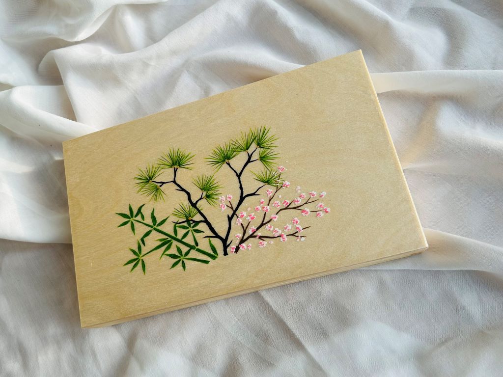 Gift set "Three Winter Friends" for chopsticks and rests
