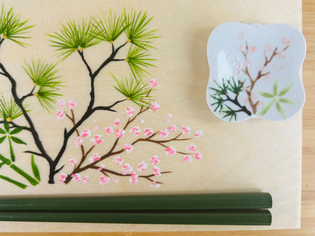 Gift set "Three Winter Friends" for chopsticks and rests