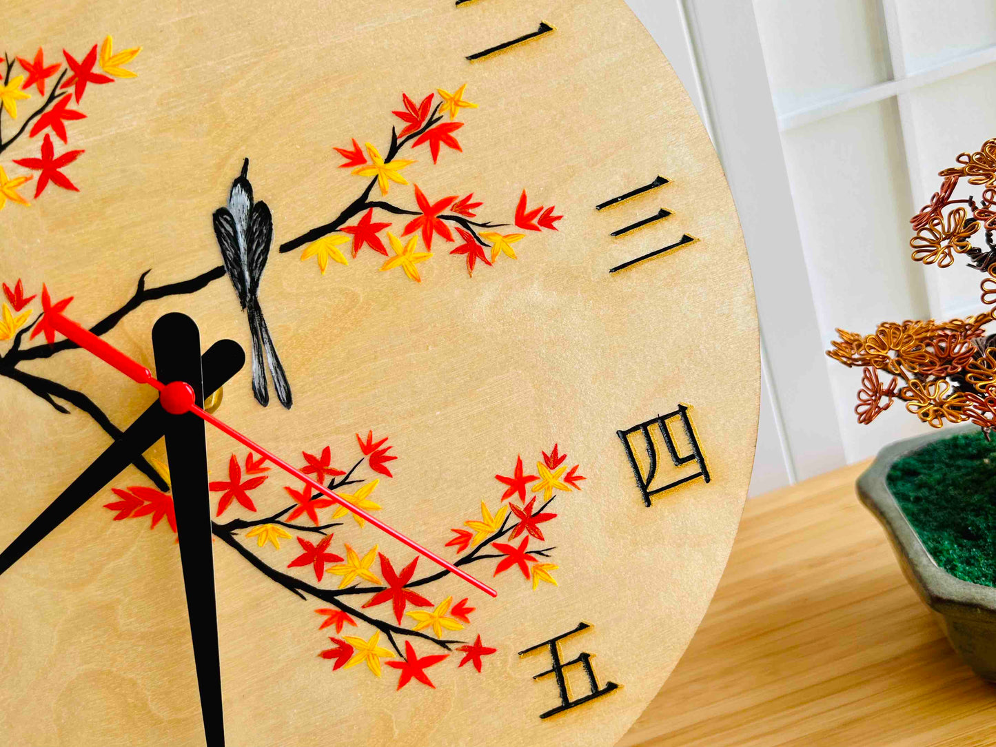 Luxury Wooden Clock "Autumn Evening" 29 cm Made to Order