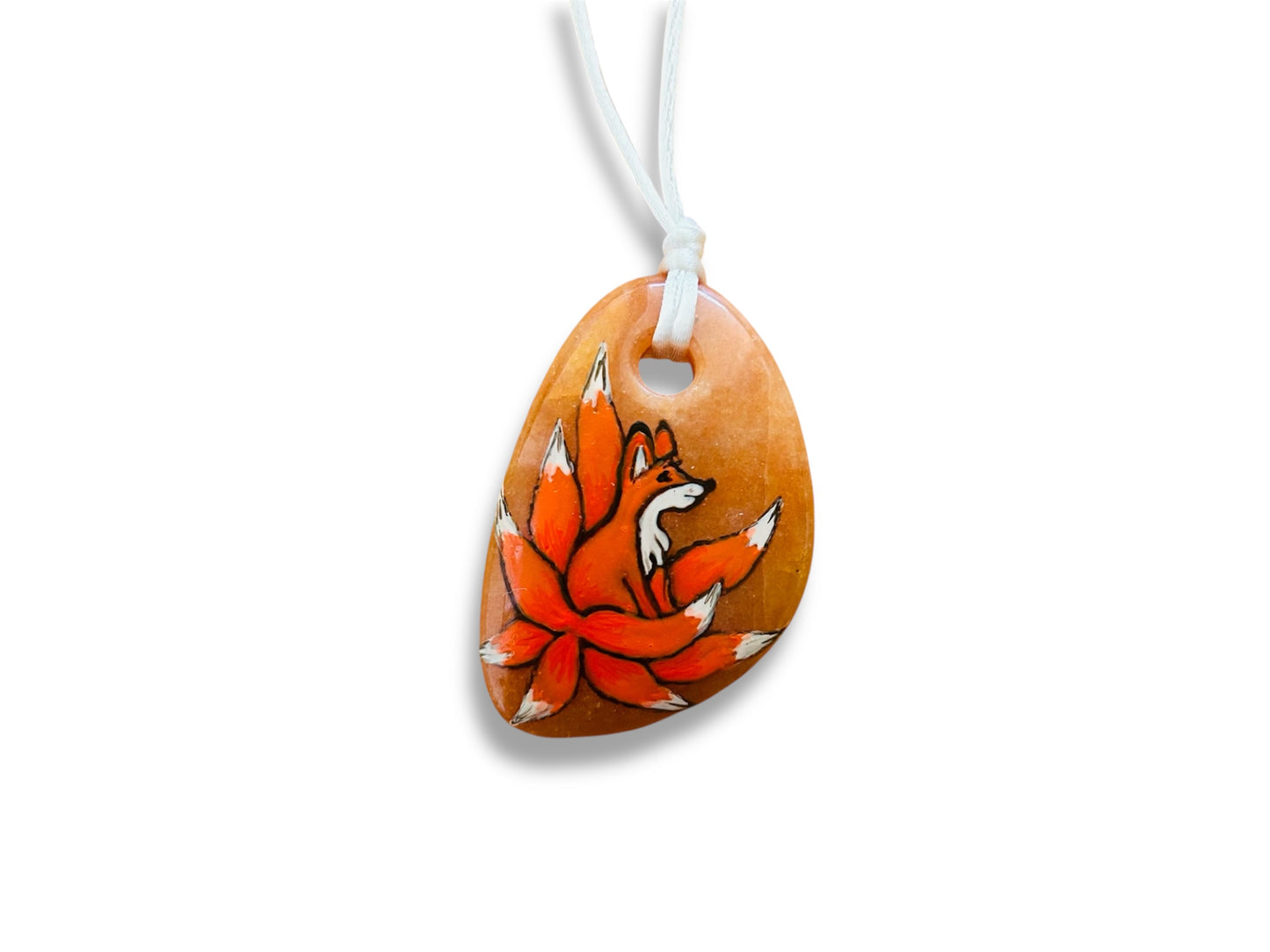 large necklace "Kyuubi no Kitsune" orange aventurine