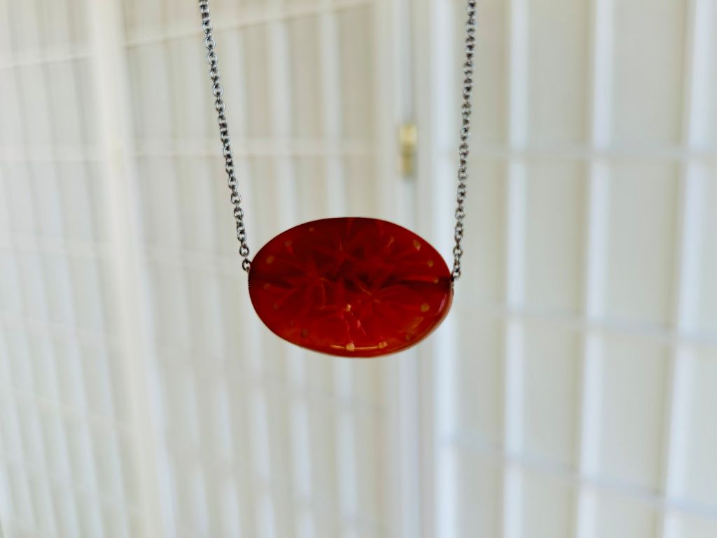 "Spider Lily" Honey Carnelian Necklace