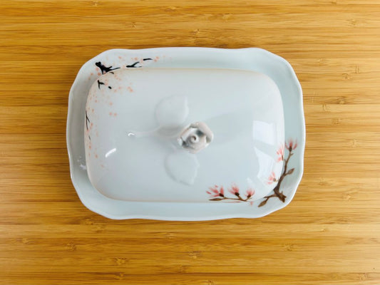 "Spring Japan" porcelain butter dish