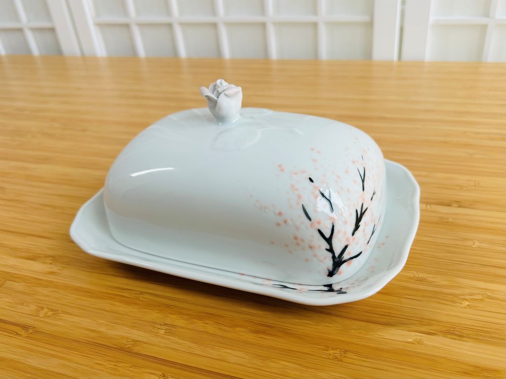 "Spring Japan" porcelain butter dish