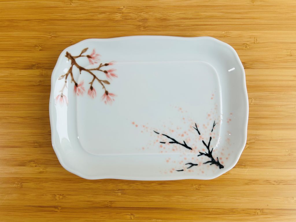 "Spring Japan" porcelain butter dish