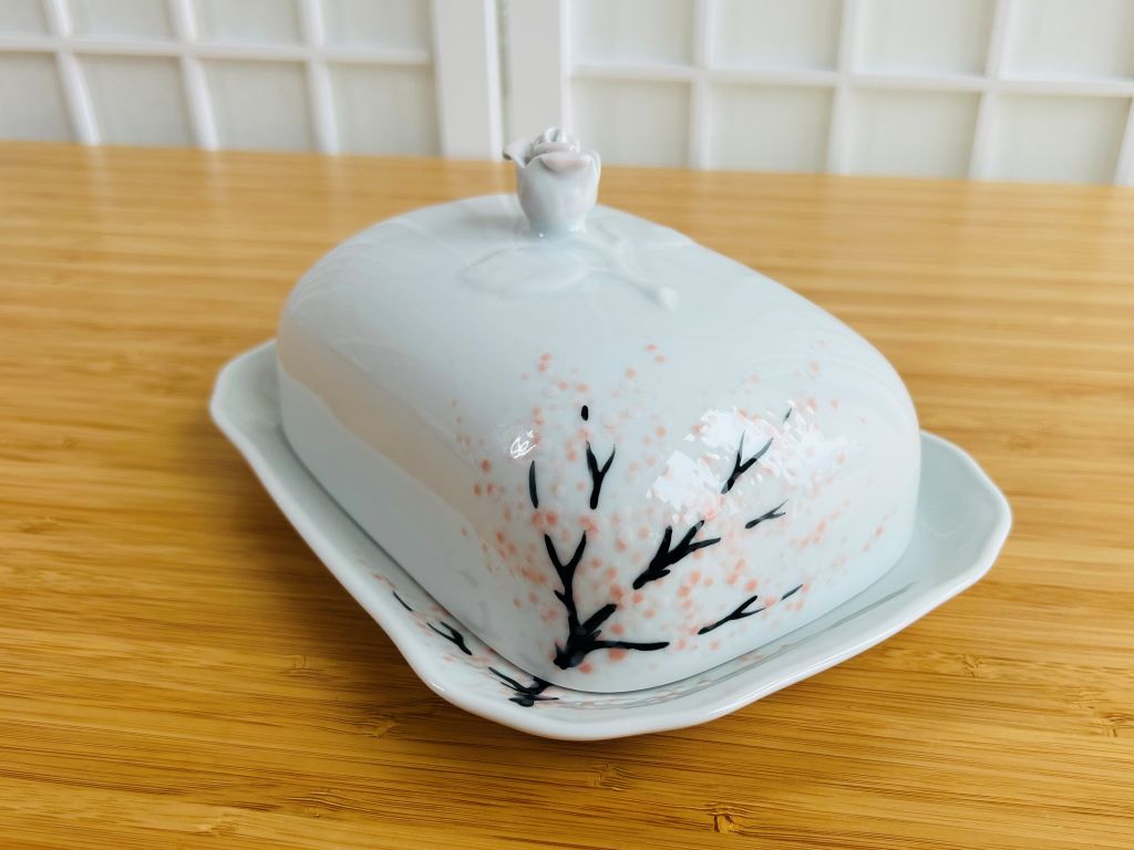 "Spring Japan" porcelain butter dish