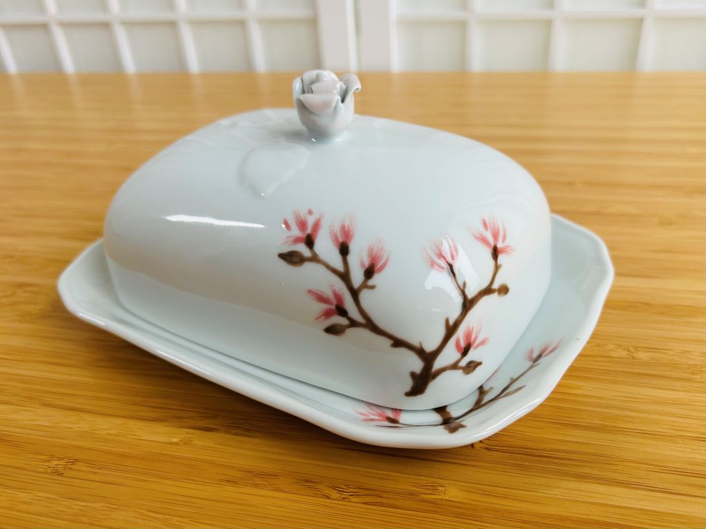 "Spring Japan" porcelain butter dish