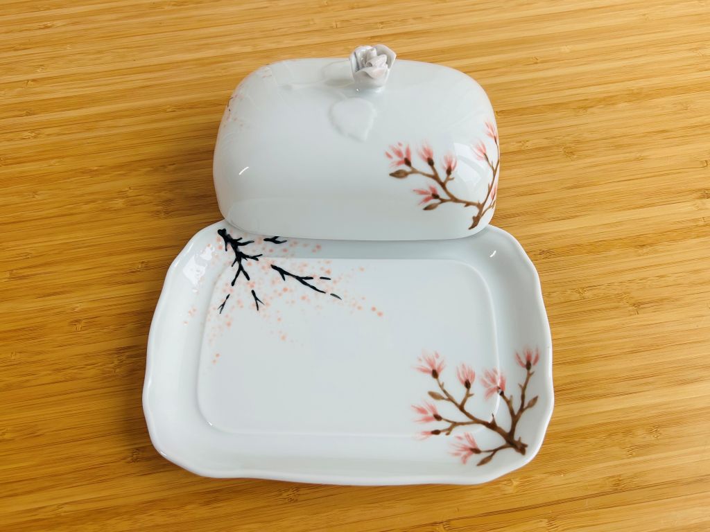 "Spring Japan" porcelain butter dish