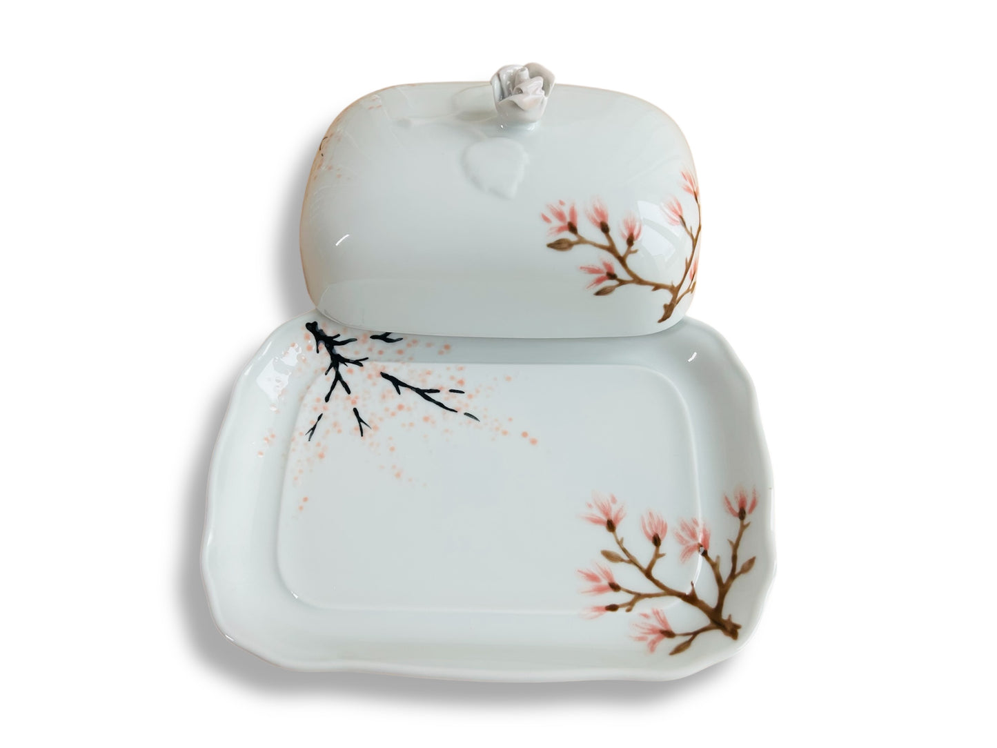 "Spring Japan" porcelain butter dish