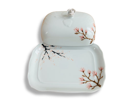 "Spring Japan" porcelain butter dish