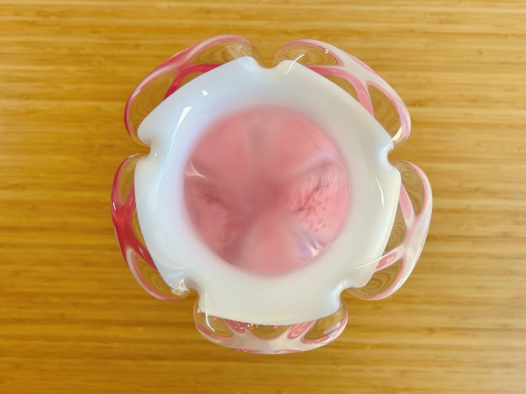 Velká skleněná váza "Ráno pod sakurou" výška 29,5 cm