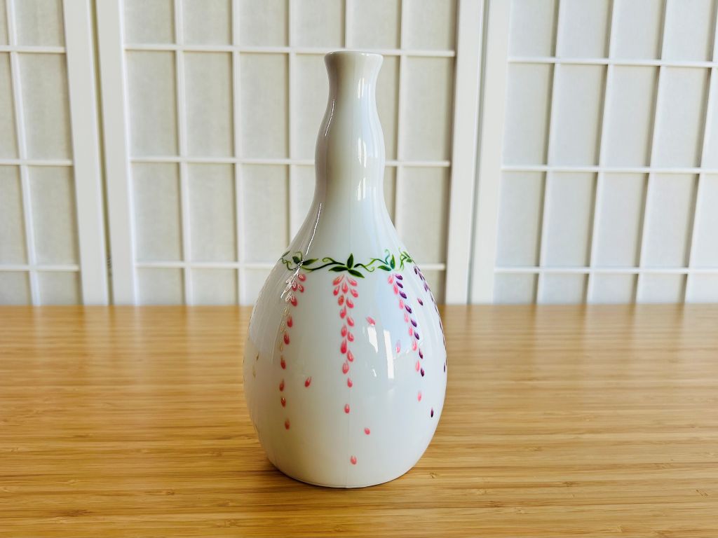 Vintage skleněná váza "Vistárie" výška 22 cm