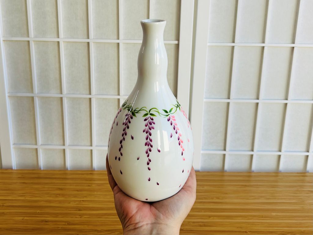 Vintage skleněná váza "Vistárie" výška 22 cm