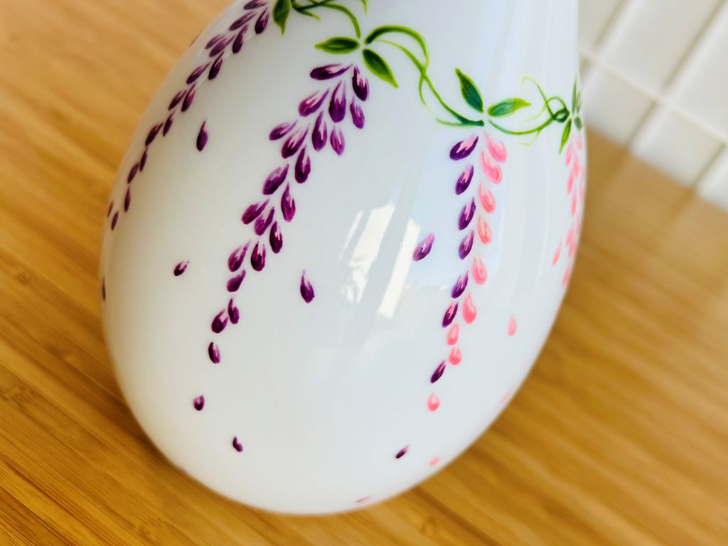 Vintage skleněná váza "Vistárie" výška 22 cm