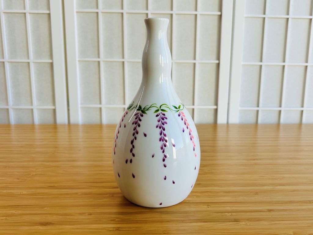 Vintage skleněná váza "Vistárie" výška 22 cm